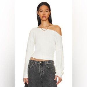 LOVERS + FRIENDS: OFF SHOULDER SWEATER TOP